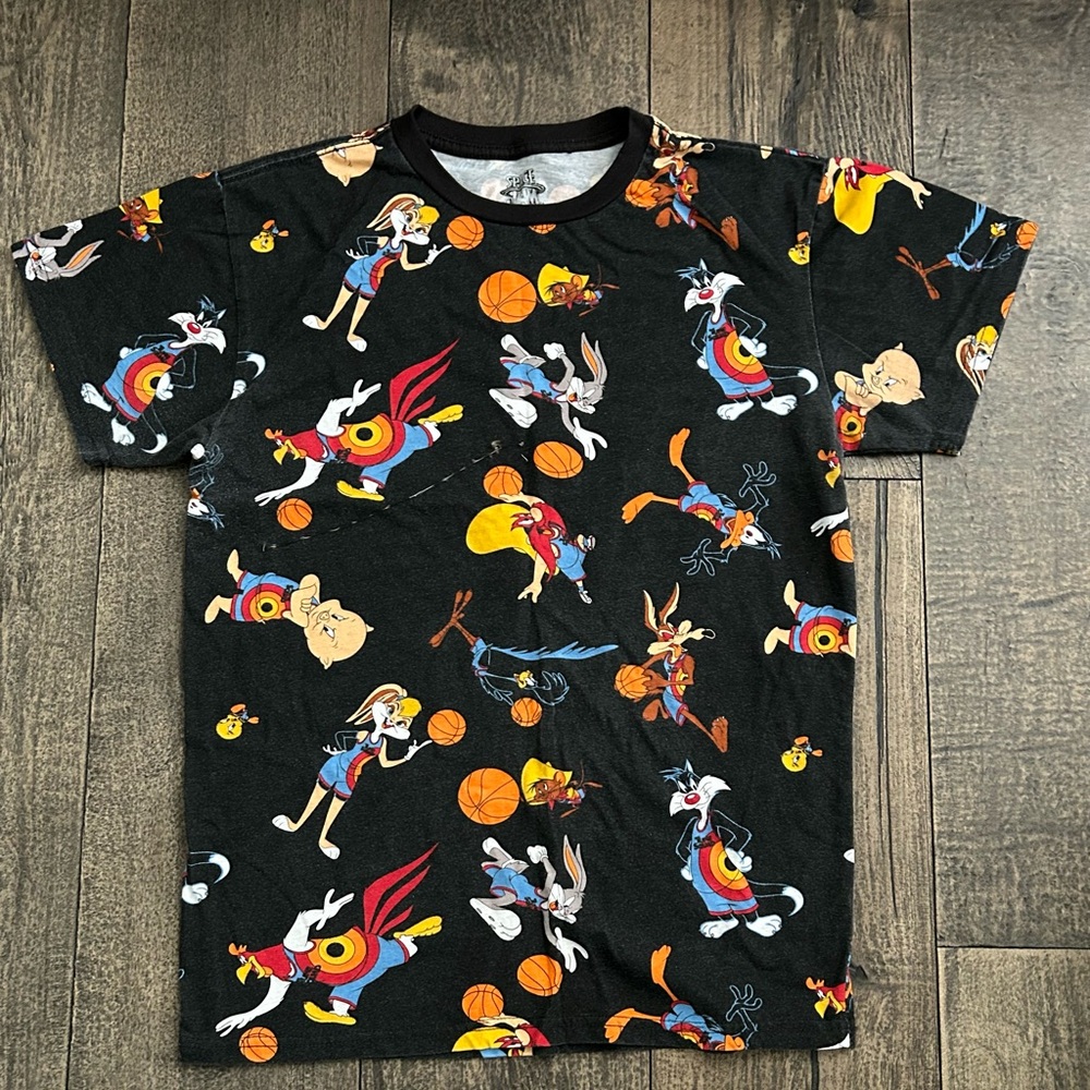 Space Jam Black Looney Tunes Graphic T-Shirt‎